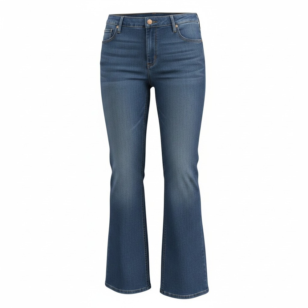 Daisy Fuentes Blue Bootcut Jeans Womens 16W Medium Wash Mid‎ Rise Stretch Plus